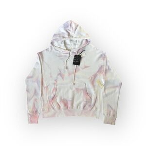J.O.&Co Tie-Dye Hoodie White Pink P/S New NWT Pullover Sweatshirt